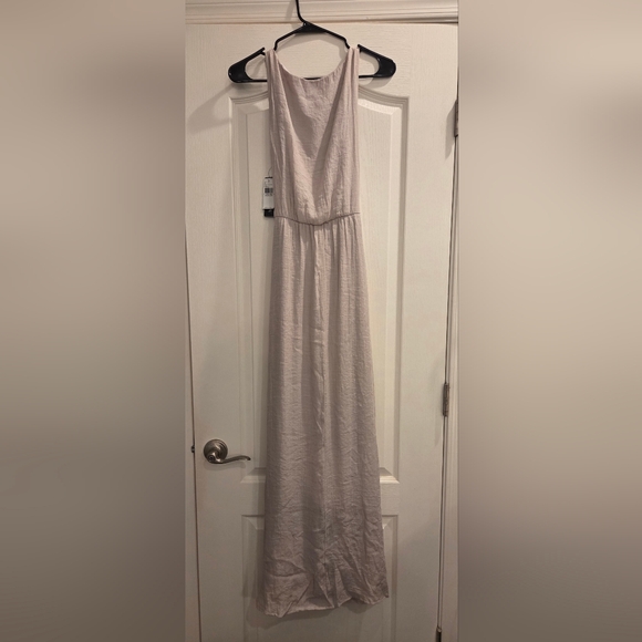 NWT AGB Light Gray Maxi Dress with Belt - Picture 6 of 6